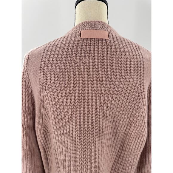 Helmut Lang Wool Cashmere Pink Mauve V Neck Sweater Shaker Knit Pullover Medium - Picture 3 of 8
